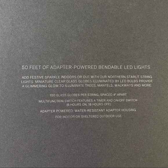 RH NORTHERN STARLIT CLEAR GLASS STRING LIGHTS 50’ - Picture 13 of 16